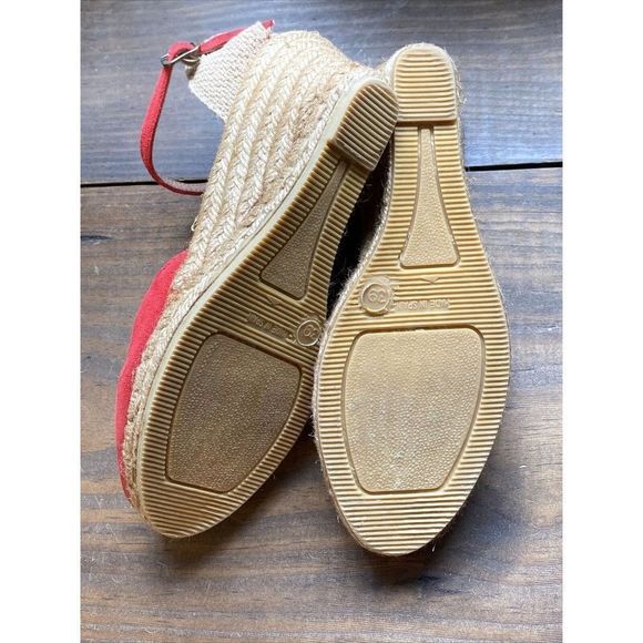Gaimo Espadrilles Womens Suede Red Wedge Heel Size‎ 39 US 8.5 UK 6 Made in Spain - Picture 8 of 10